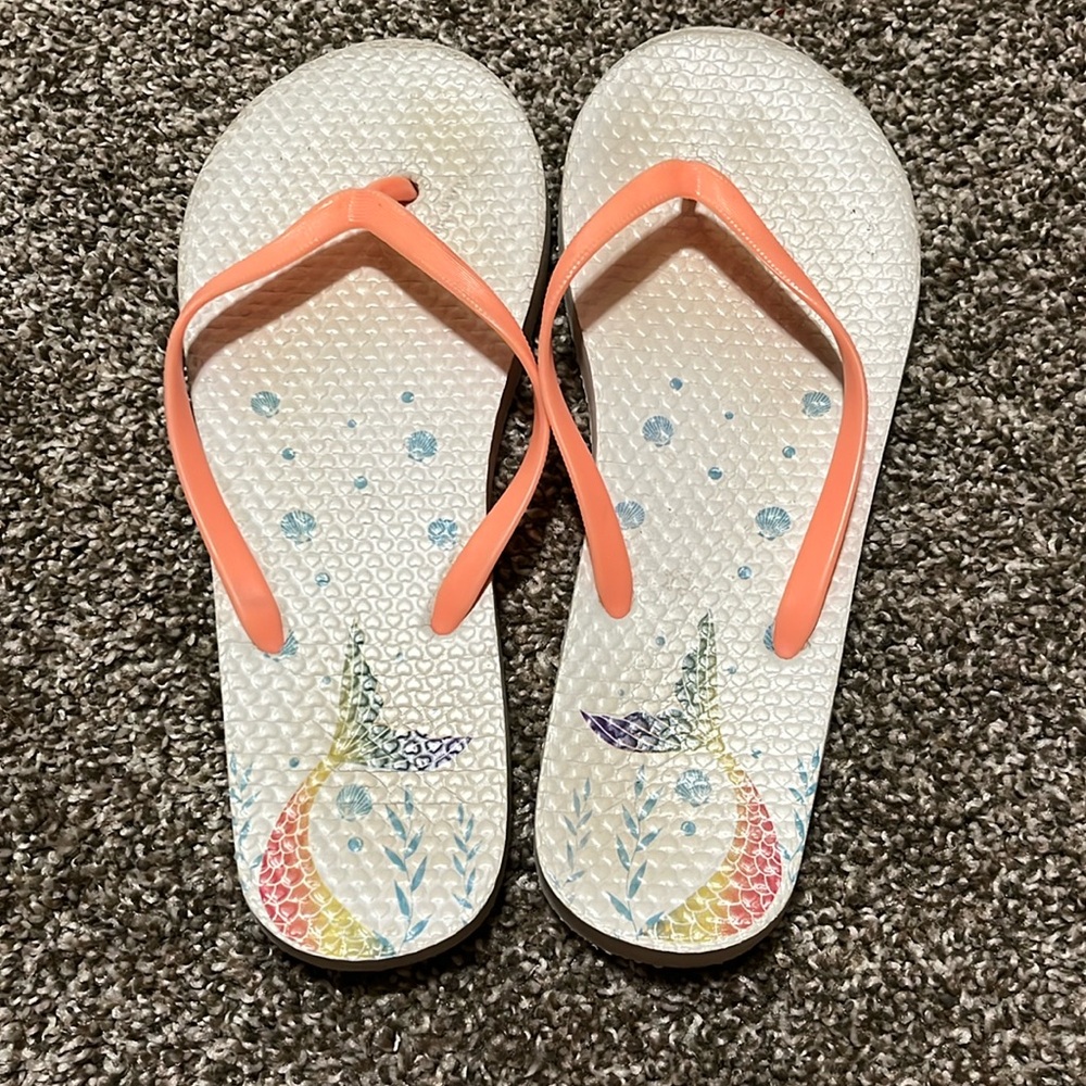 Kids mermaid flip flops
